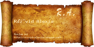Rövid Alexia névjegykártya